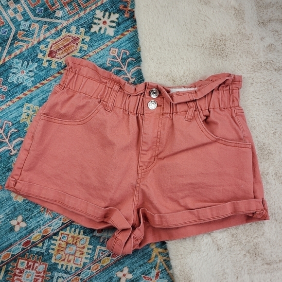 Wild Fable Salmon Coral Paperbag Shorts Medium - Picture 3 of 8